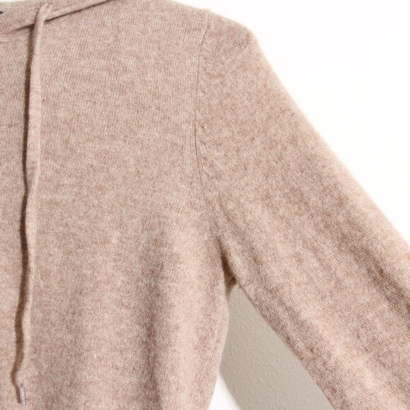 Quince 100% Mongolian Cashmere Full-Zip Hoodie Sweater Oatmeal Tan Size Small - Picture 4 of 16